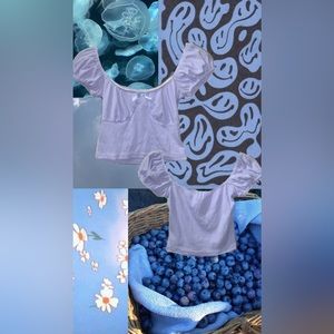 BLUE CROPPED TOP : SIZE SMALL / ZAFUL